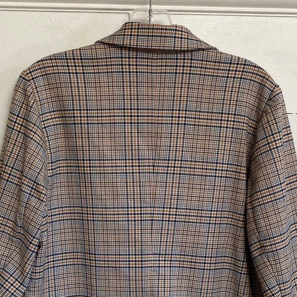 J. Jill Women's One Button Houndstooth Blazer Plaid Tigers Eye Stretch Petite M - Picture 9 of 13